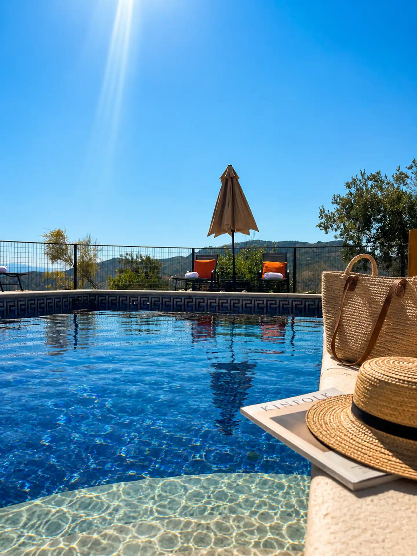 Aurora Living pool and mountain views